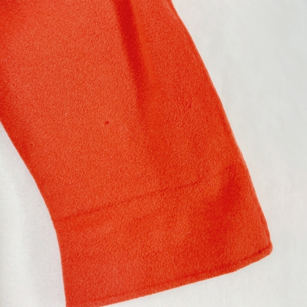 Alexandra Bartlett Deep Rusty Orange Wool Pea Coa… - image 5